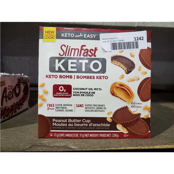 Slimfast Keto Bomb Peanut Butter Cups Lot of 6, 238g boxes