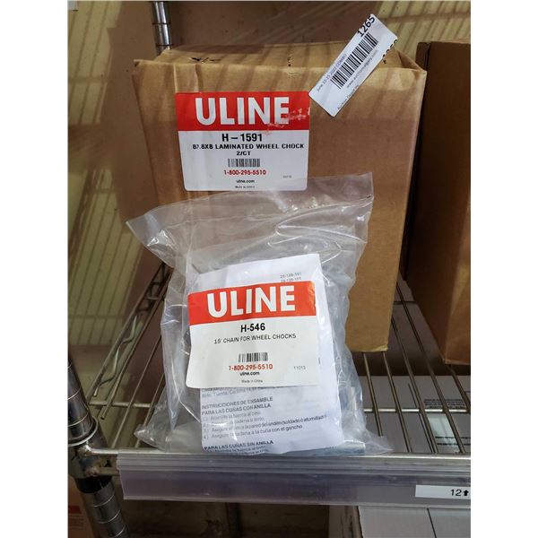 Uline Set of Heavy Dock Wheel Chocks with Chain