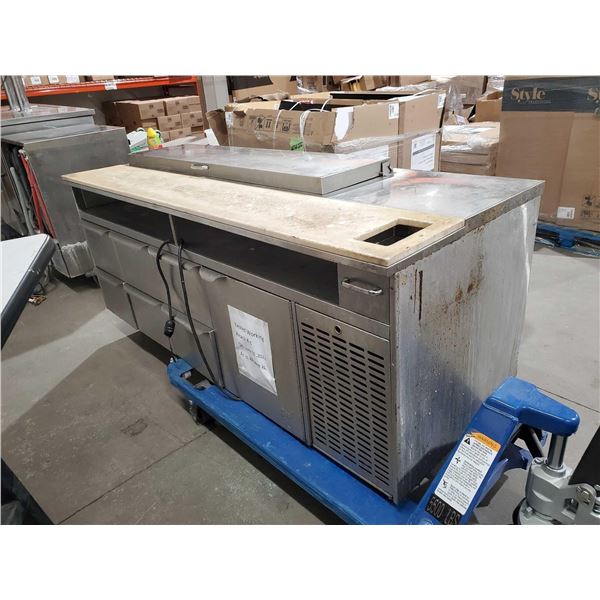 Quest 8 ft Sandwich/Pizza refrigerated Prep Table with 1 door and 6 drawers