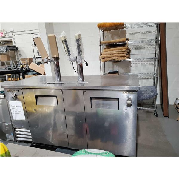 True Double Door Back Bar Beer Dispensing Cooler includes taps, Stainless Steel