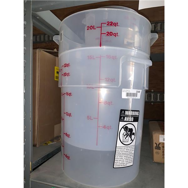 Food Grade 22 Qt Meauring Tubs - Lot of 2