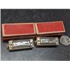 Image 1 : 2 Vintage Apx 1940's Mini Hohner Little Lady Harmonicas W/Box Key C