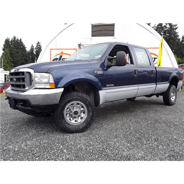 F6 --  2003 FORD F350 SRW SUPER DUTY DIESEL CREW CAB 4X4, Blue, 262246 KM's
