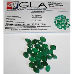 32.72 tcw. Emerald Gemstone Parcel- $26176