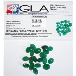 25.02 tcw. Emerald Gemstone Parcel- $20016
