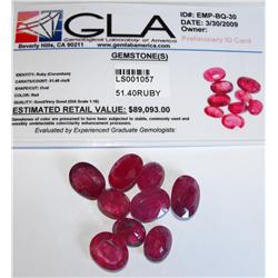 51.40 tcw. Ruby Gemstone Parcel- $ 89093