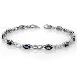 Bracelet 3.51 ctw Diamond Blue Sapphire Gold Jewelry