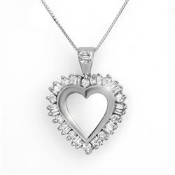 1.50 ctw Diamond Heart Pendant 14kt White Gold Jewelry