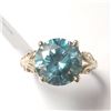 Image 1 : 10K  VIVID GREENISH BLUE MOISSANITE(4.2CT) RING SIZE 6