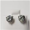 Image 1 : 14K  VERY LIGHT GREENISH MOISSANITE(2CT) EARRINGS