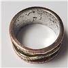 Image 2 : SILVER MEDITATION WITH SPINNING TURQUOISE RING SIZE 9