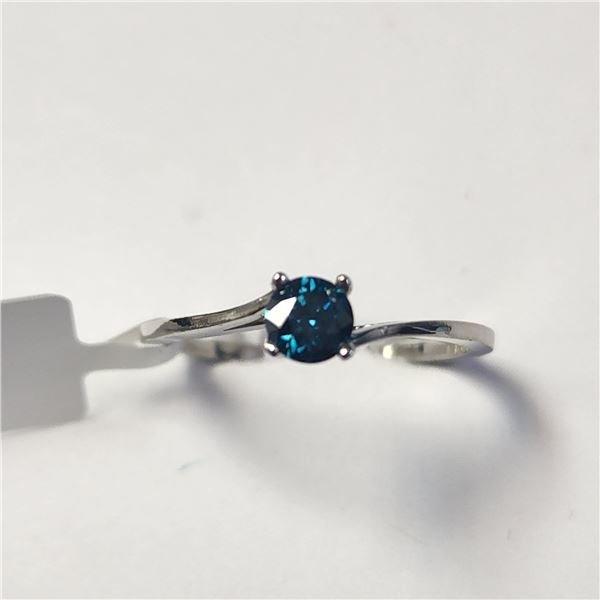 10K  BLUE DIAMOND (0.32CT) RING SIZE 6.25
