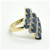 Image 2 : GOLD PLATED SILVER BLUE SAPPHIRE WHITE TOPAZ(3.6CT) RING SIZE 7