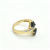 Image 2 : GOLD PLATED SILVER BLUE SAPPHIRE WHITE TOPAZ(1.8CT) RING SIZE 7