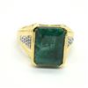 Image 1 : GOLD PLATED SILVER EMERALD WHITE TOPAZ(10.8CT) RING SIZE 9