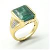 Image 2 : GOLD PLATED SILVER EMERALD WHITE TOPAZ(10.8CT) RING SIZE 9
