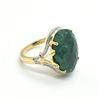 Image 2 : GOLD PLATED SILVER EMERALD(9.9CT) RING SIZE 10