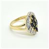 Image 2 : GOLD PLATED SILVER BLUE SAPPHIRE WHITE TOPAZ(1.25CT) RING SIZE 7