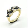 Image 2 : GOLD PLATED SILVER BLUE SAPPHIRE WHITE TOPAZ(2.25CT) RING SIZE 7