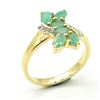 Image 2 : GOLD PLATED SILVER EMERALD WHITE TOPAZ(1.8CT) RING SIZE 7