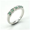 Image 2 : SILVER EMERALD(0.9CT) RING SIZE 7