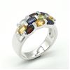 Image 2 : SILVER MULTICOLOUR GEM STONE(2.25CT) RING SIZE 7