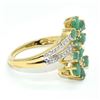 Image 2 : GOLD PLATED SILVER EMERALD WHITE TOPAZ(2.7CT) RING SIZE 7
