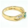 Image 2 : GOLD PLATED SILVER EMERALD WHITE TOPAZ(0.35CT) RING SIZE 7