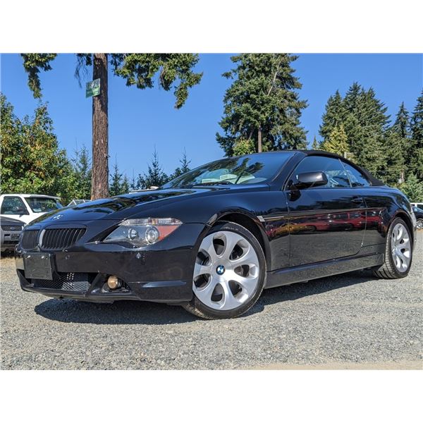 0V -- 2005 BMW 645 CI CONVERTIBLE, Black, 163125 KM - No Reserve