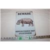 Image 1 : Beware Hippopotamus Sign