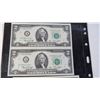 Image 2 : Uncut 1976 US 2 dollar bills #1 & #11 MS63 Choice Uncirculated * note replacement misprinted note