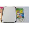 Image 5 : mini whiteboard with stuffed animal and other assorted kids toys