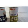 Image 3 : Gulf motor oil can - Full and Gulf Super duty oil can- Full