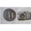 Image 4 : (2) assorted metal belt buckles