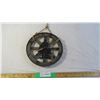 Image 1 : Old wheel wall hanging cowboy clock