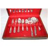 Image 2 : Silverware Set in wood case (Rogers Oneida - forks/spoons non magnetic - knives are stainless steel)