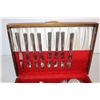 Image 3 : Silverware Set in wood case (Rogers Oneida - forks/spoons non magnetic - knives are stainless steel)