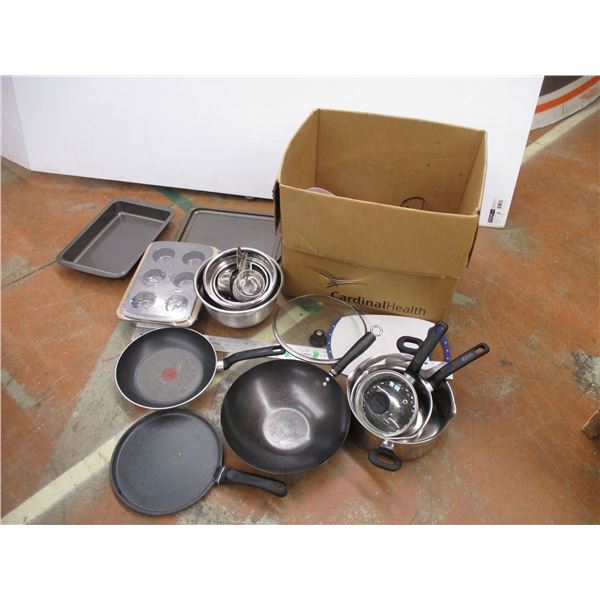 *Large box of pots + dishes