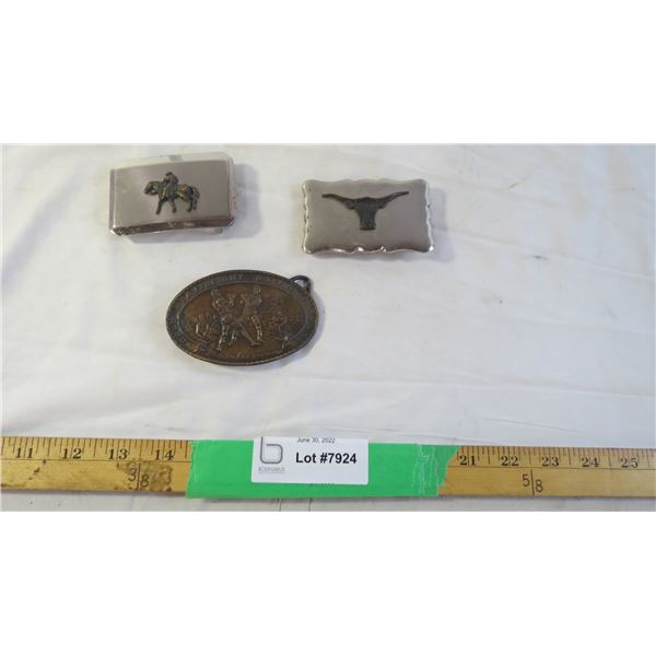 (3) Assorted Belt Buckles