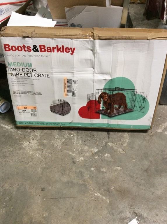 Boots and Barkley medium two door wire pet crate