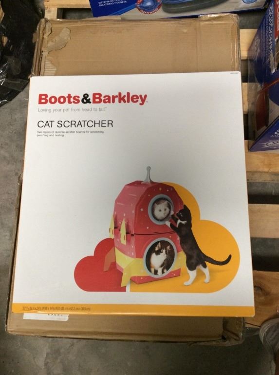 Boots and Barkley cat scratcher