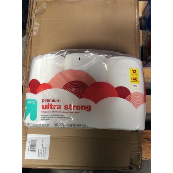 Premium ultra strong 12 mega rolls toilet paper