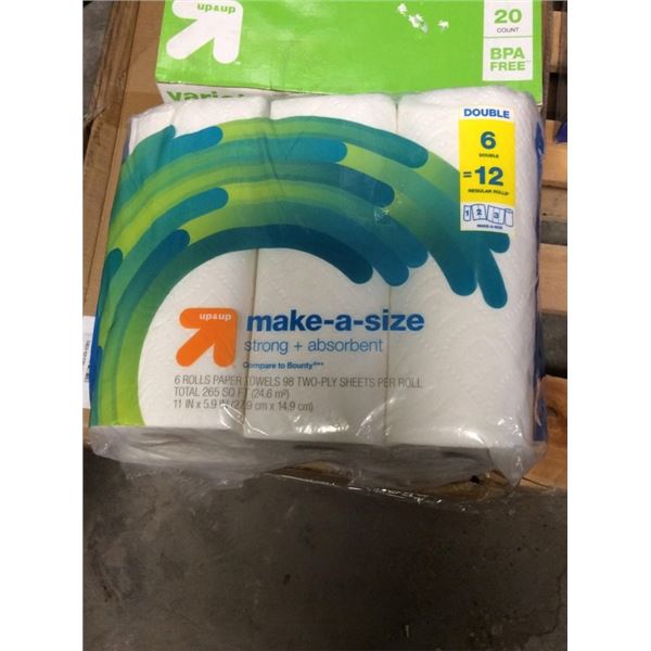 Six pack roll of paper towels