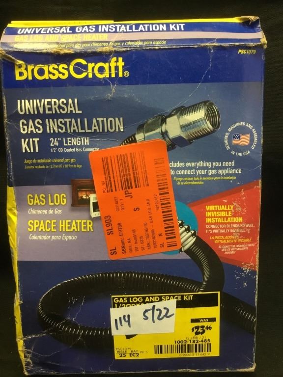 Brass craft universal gas installation kit 24 inch length