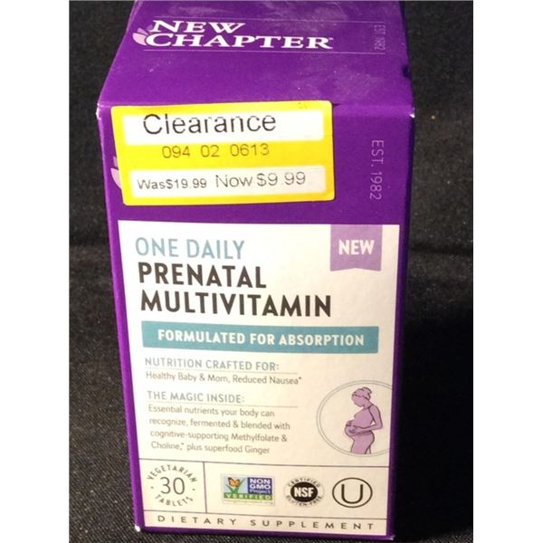 New chapter 1 daily prenatal vitamin 30 tablets
