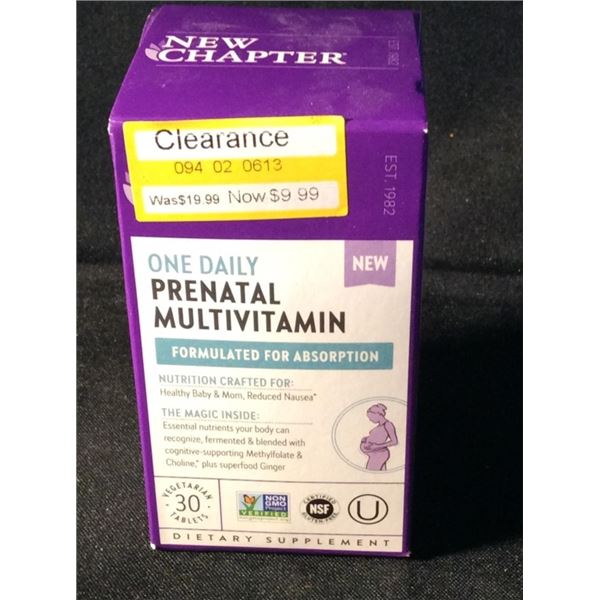 New chapter 1 daily prenatal vitamin 30 tablets
