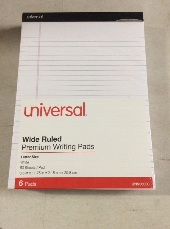 Universal wide ruled premium writing pad six pads