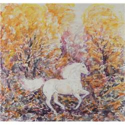 Ila McAfee, Watercolor on crinkle paper 