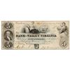 Image 1 : VA. 1860 $5 Bank of the Valley of Virginia Obsolete Note