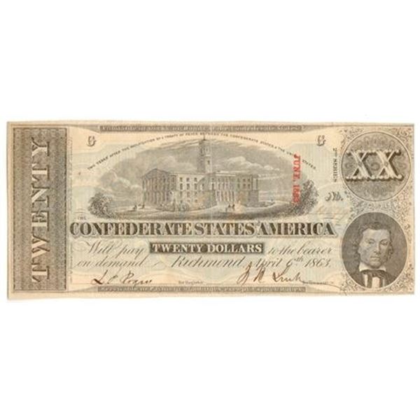 Type 58. $20 Confederate States Note